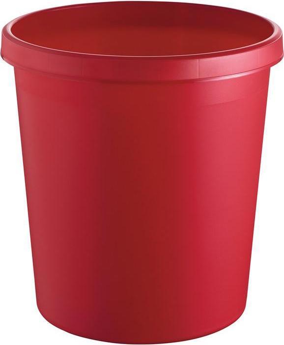 Productafbeelding Helit Prullenbak 18 l H331xØ315 mm met greeprand kunststof rood (18 l)