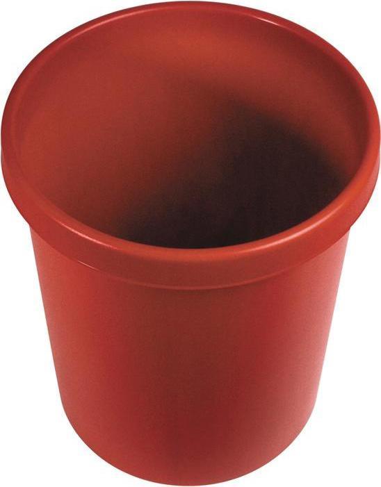 Productafbeelding Helit Prullenbak 18 l H331xØ315 mm met greeprand kunststof rood (18 l)