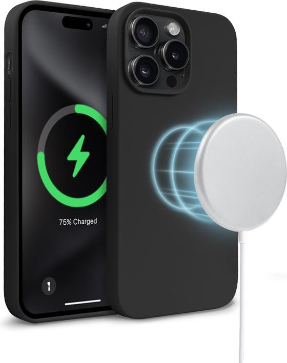 Actual product image Crong Colour Cover Magnetic - iPhone 15 Pro MagSafe Case (Black) (Apple iPhone 15 Pro)