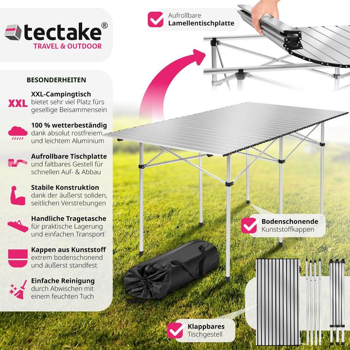 Actual product image tectake Camping folding table