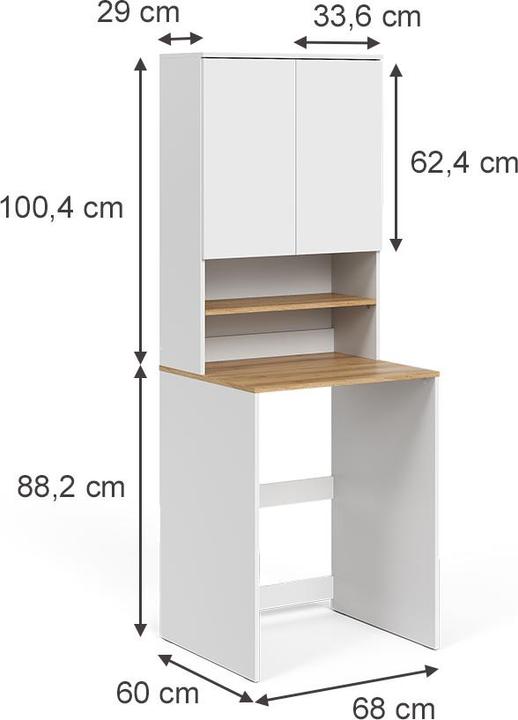 Actual product image Vicco Waschmaschinenschrank Viktor, Weiss/Artisan, 68 x 88.2 cm 2 Teile mit Regal