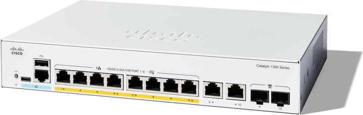 Actual product image Cisco Catalyst 1300 8p GE PoEExt PS 2x1G Combo (10 Ports)