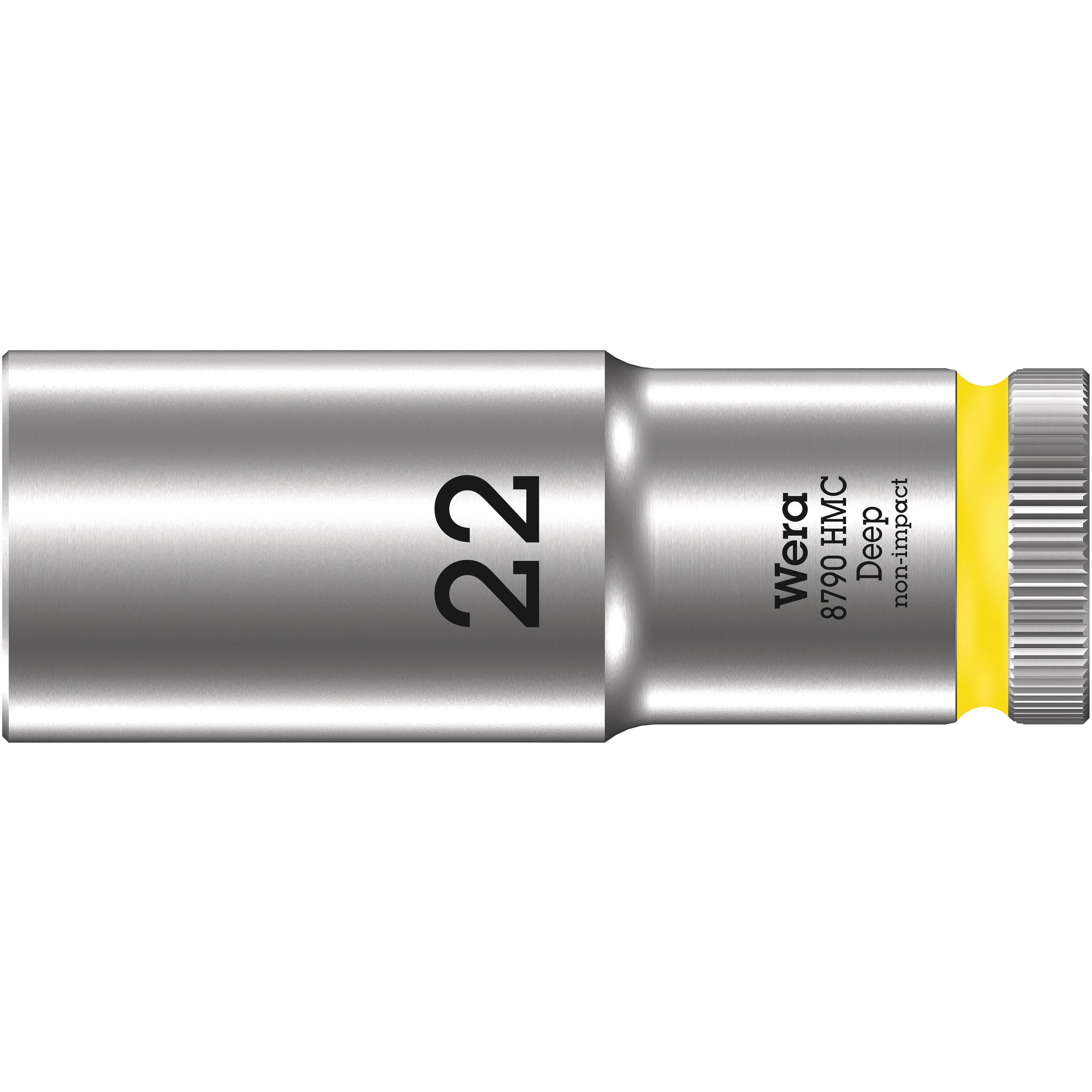 Wera, Steckschlüssel + Stecknuss, 8790 HMC Deep 22,0 (22 mm)