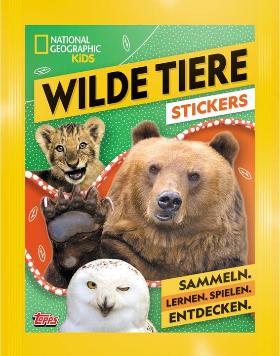 Topps - National Geographic - Wilde Tiere - Sammelsticker - 1 Tüte (5 Sticker)