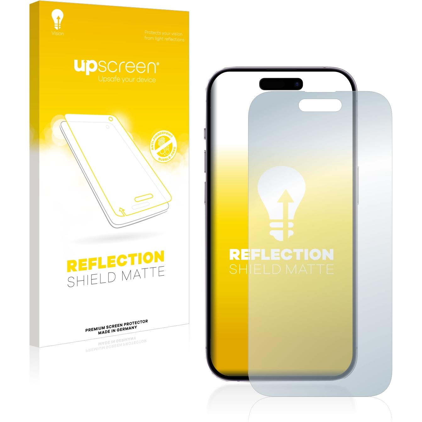 upscreen Reflection Shield Displayschutz Matt (1 Stück, Apple iPhone 14 Pro), Smartphone Schutzfolie, Grau