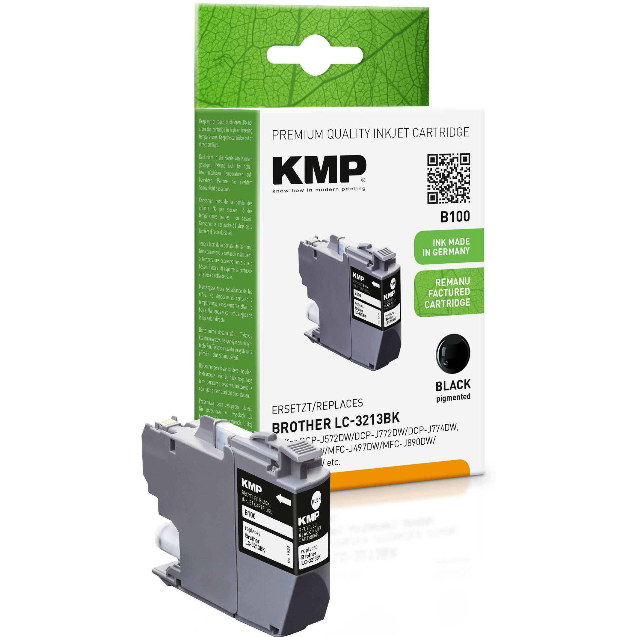 KMP, Druckerpatrone, B100 Tintenpatrone kompatibel mit Brother LC-3213BK (BK)