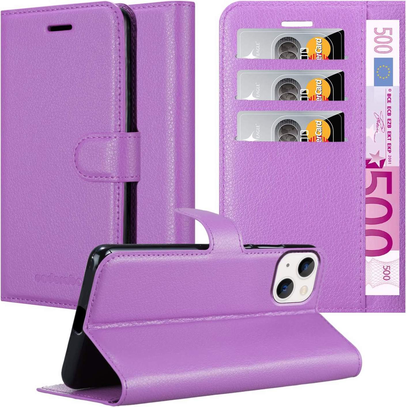 Cadorabo Hülle für Apple iPhone 14 PLUS im Book Stand Style (Apple iPhone 14 Plus), Smartphone Hülle, Violett