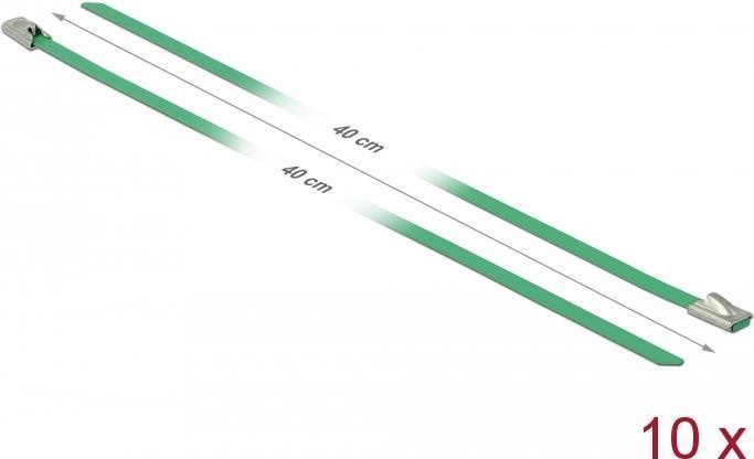 Produktbild Delock Edelstahlkabelbinder 400x4,6 10 Stk. (Kunststoffkabelbinder, 400 mm, 10 Stk.)