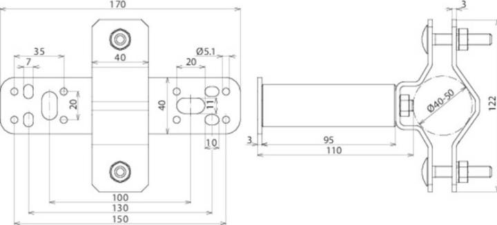 Produktbild Dehn Wandbefestigung NIRO, senkrechte Montage 105348 (Sonstige)