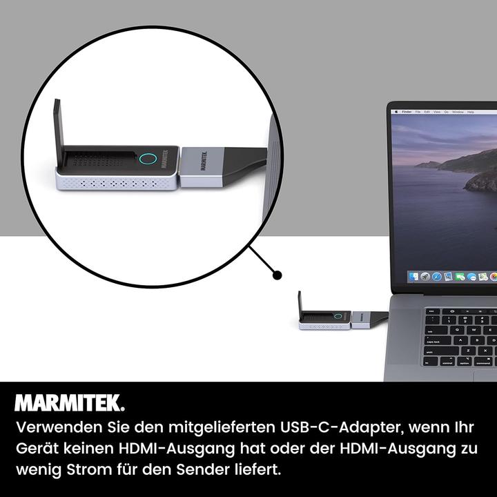 Actual product image Marmitek Wireless HDMI Presentation System with AirPlay, Miracast, USB-C, and 20 Presenter Support (20 m)