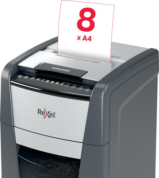 Image du produit Rexel Optimum AutoFeed+ 300M Destructeur de documents micro-coupe 2 x 15 mm 60 l Nombre de feuilles (Micro-coupe)