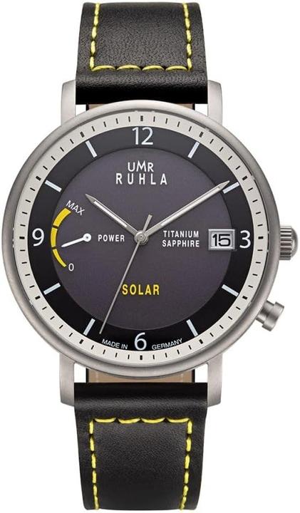 Actual product image UMR Ruhla Solar-Powered Analog Watch with Leather Strap (Analogue wristwatch)