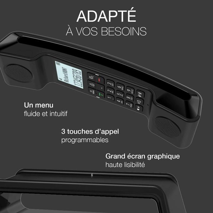 Actual product image Alcatel Epure Iconic black - Easy-to-use cordless DECT design phone, with handsfree function