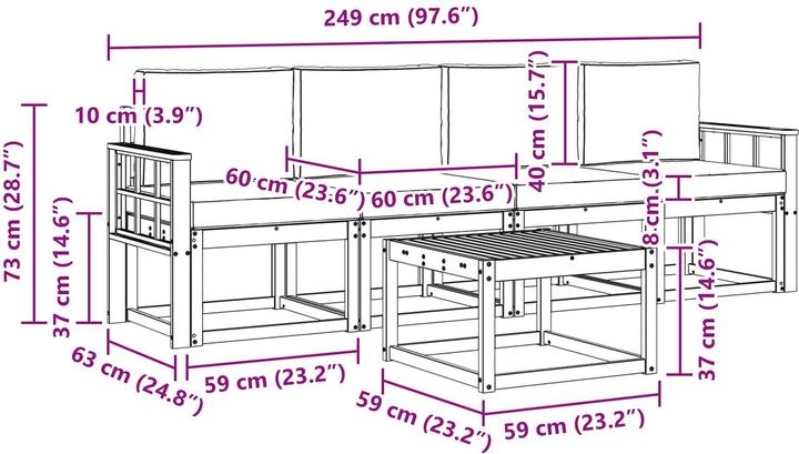 Produktbild vidaXL Outdoor-Sofa