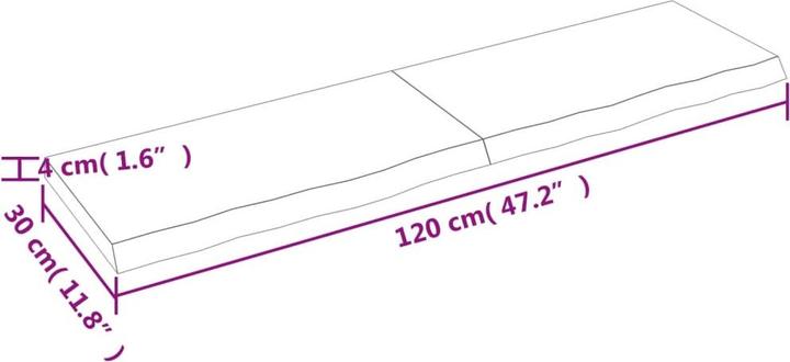 Image du produit vidaXL Oak Nature (120 x 30 x 4 cm)