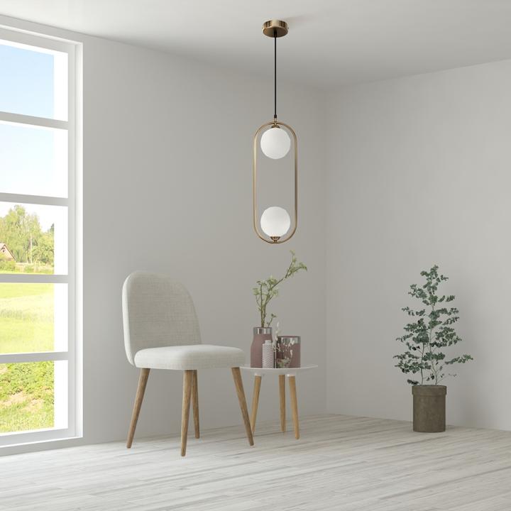 Actual product image Maytoni Ring Pendant Light, Pendant 2x G9 White Brass (G9)