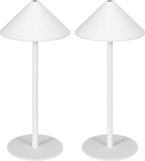 Swisshandel24 LED-Tischlampe mit USB-Kabel, Touchschalter, Metall, wiederaufladbar, Weiss (160 lm)