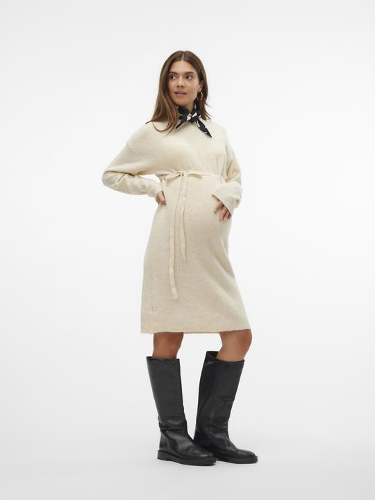 Image du produit Mamalicious Coupe normale Col rond Manches côtelées Robe courte en tricot (L)