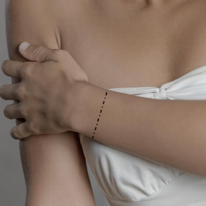 Actual product image minink Temporary tattoo - lines and dots