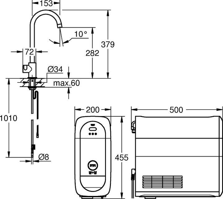 Immagine prodotto Grohe Rubinetto per acqua fredda Blue hard graphite spazzolato 31498