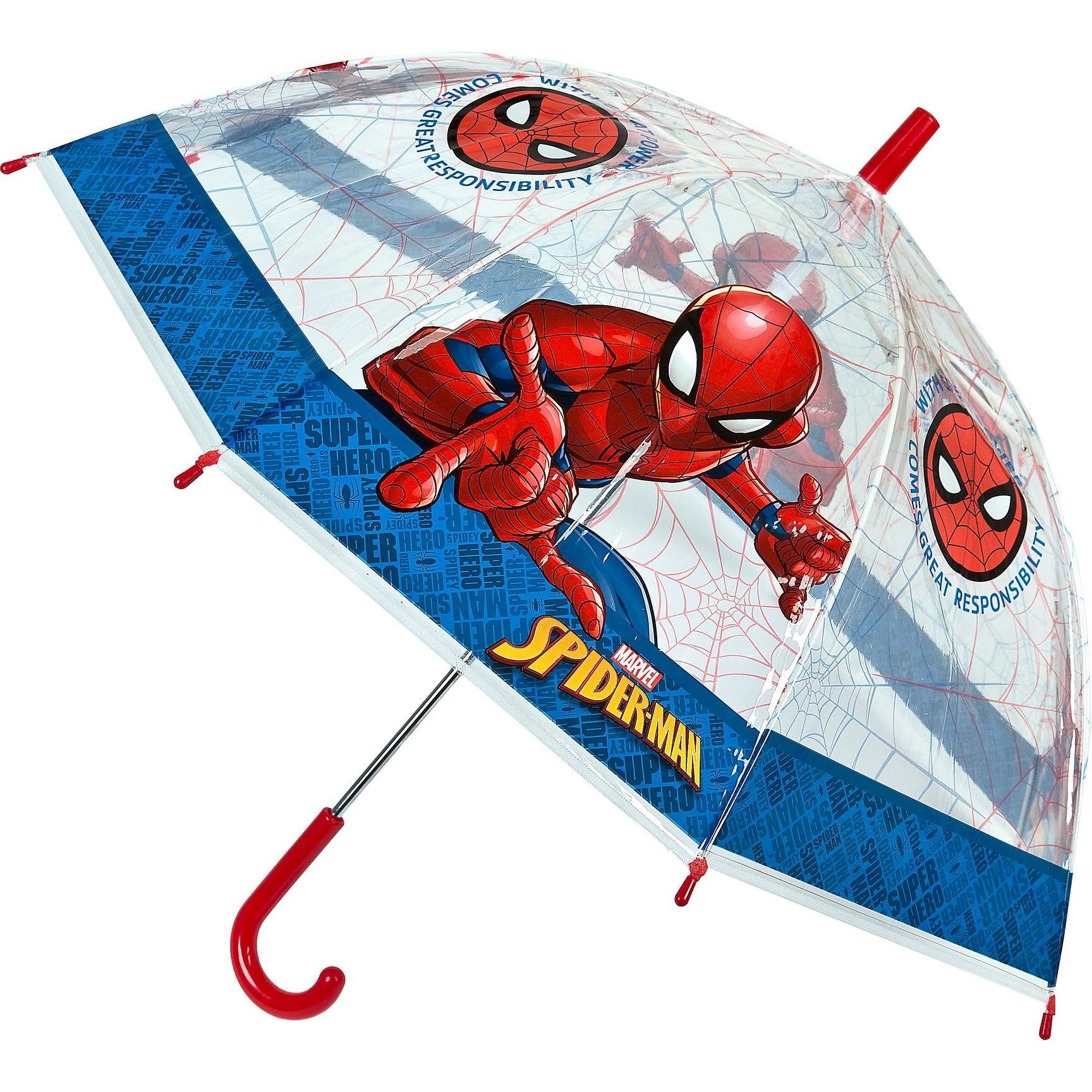 Spiderman, Unisex, Paraplu, Paraplu, Blauw, Rood, Transparant