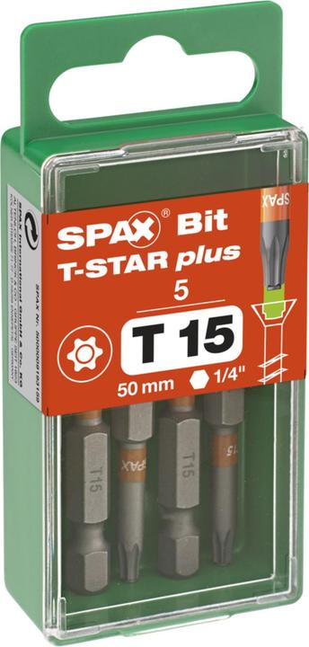 Actual product image Spax BIT T-STAR PLUS T15 50mm S (Hexagon socket TX)