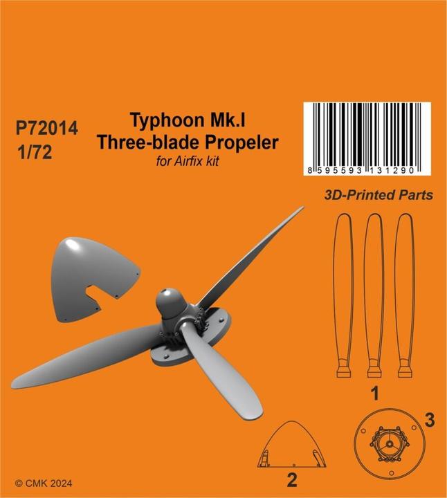 Actual product image CMK Typhoon Mk.I Three-blade Propeler 1/72
