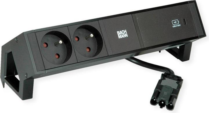 Image du produit Bachmann DESK2 2x UTE 1x USB C 60W noir (2x, CEE 7/3, PECO 7/5)