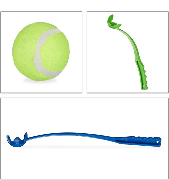 Immagine prodotto Relaxdays Lanciapalle per cani set da 2 (Palla giocattolo per cani)