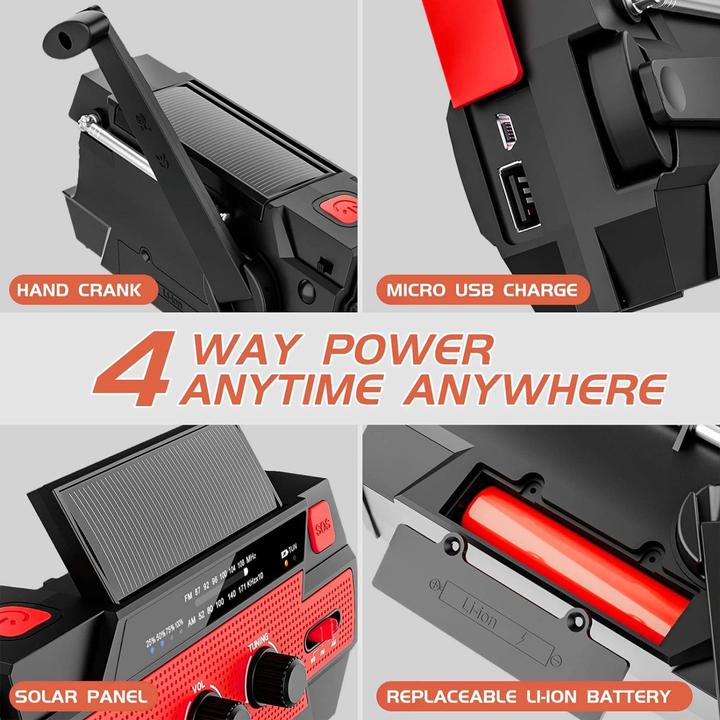 Actual product image Yikanwen Solar Radio (AM, FM, Bluetooth)