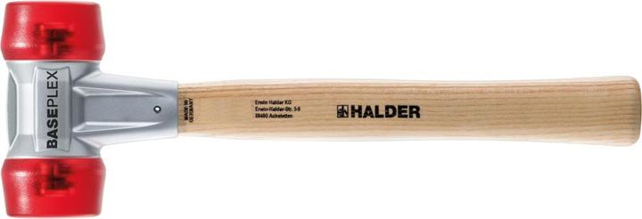 Actual product image Halder Soft Face Hammer BASEPLEX length 330 mm head-Ø 40 mm hard wood cellulose acetate red (510 g)