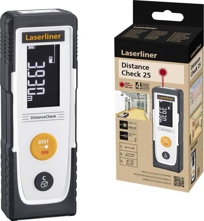 Produktbild Laserliner DistanceCheck Laser-Entfernungsmesser 25 m (25 m, 650 nm)