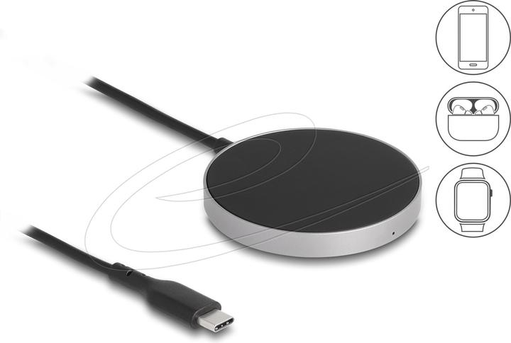 Delock Caricabatterie wireless da 5 W / 7,5 W / 10 W / 15 W - Pad di ricarica induttivo (15 W)