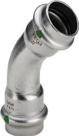 Actual product image Viega Sanpress Inox bend 45° 42 stainless steel/shiny, 435363 (Press connection)