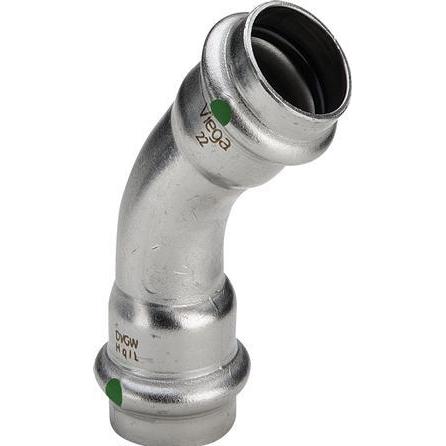 Viega, Rohrverbindungstechnik, Sanpress Inox Biegung 45° 42 Edelstahl/glänzend, 435363 (Pressverbindung)