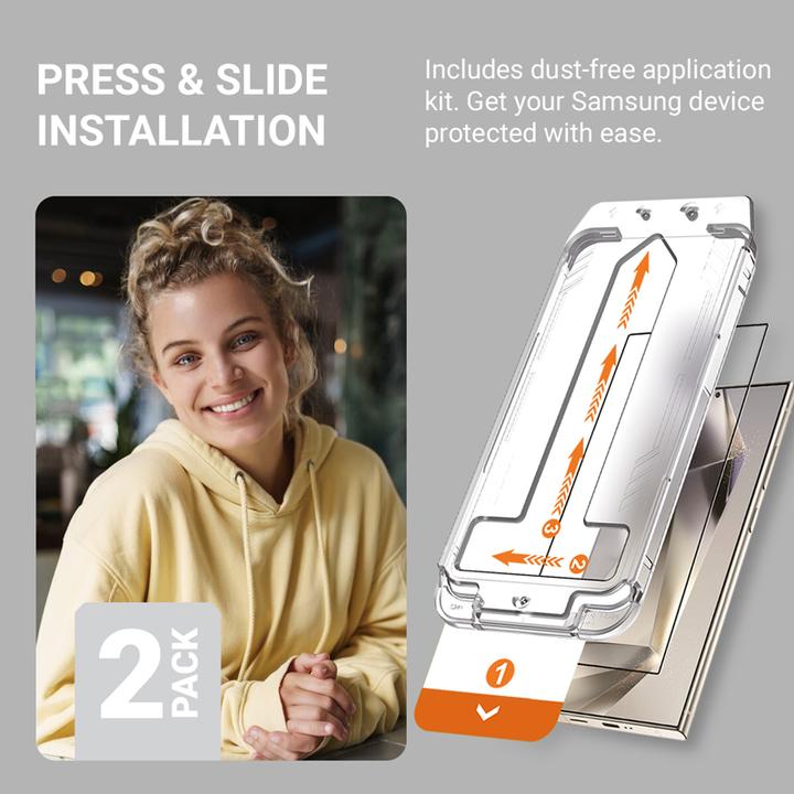 Actual product image Crong EasyShield 2-Pack - Tempered glass Samsung Galaxy S24 (2 pieces) (2 pcs., Galaxy S24)