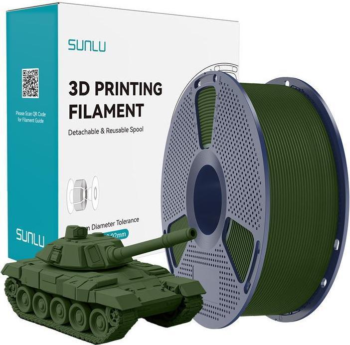 Actual product image Sunlu Filament PLA+ High-Speed Oliwkowy (PLA+, 1.75 mm, 1000 g)