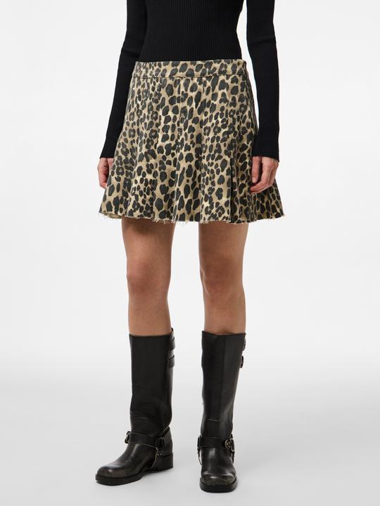 Actual product image Pieces PCJUNIA PLISSEE DENIM LEOPRINT Minirock (XS)