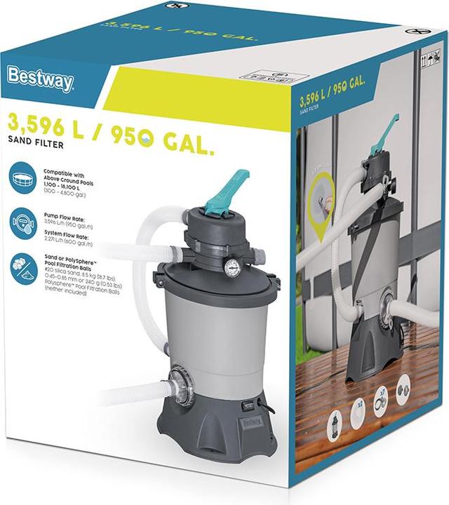 Actual product image Bestway 3,596 L Above Ground Pool Sand F ilter Pump