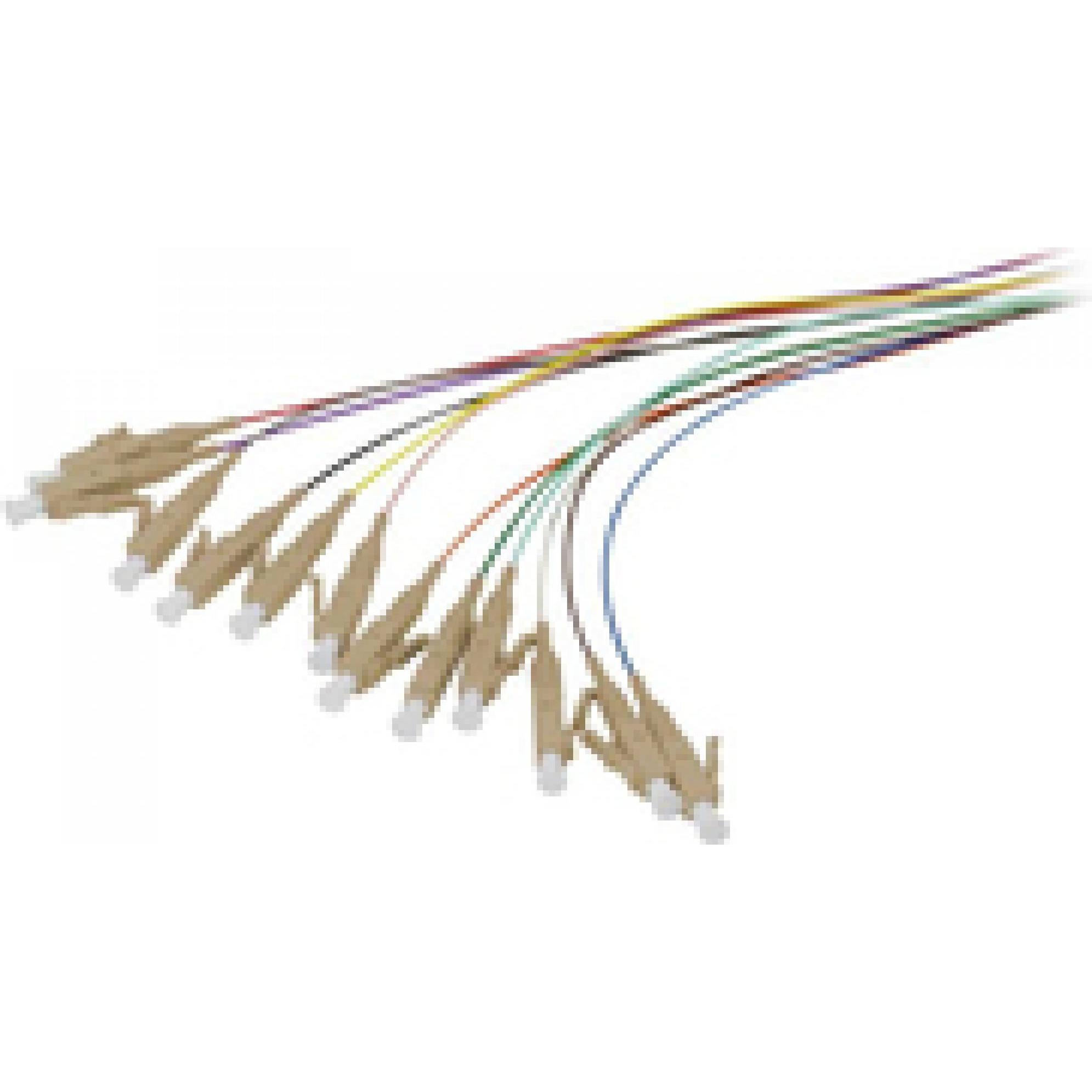 Synergy 21 LWL-Pigtail-LC 50/125u 2mtr. OM2 12-Pack farbig (2 m), Netzwerkkabel