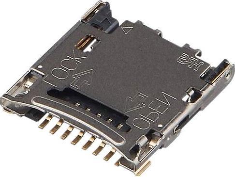 Hirose Electronic Memory card connector, hinge, MicroSD, poles - 8