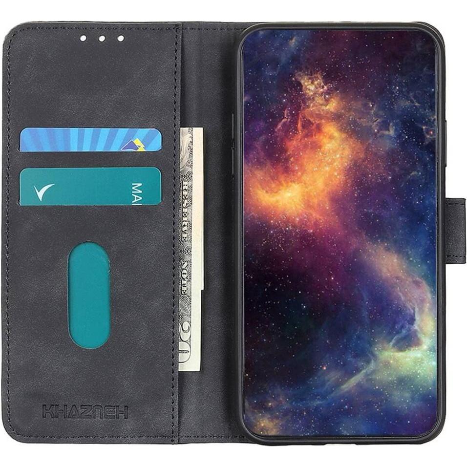 Thumbnail - Cover-Discount OPPO A57s - Leder Etui Hülle schwarz (Oppo A57s), Smartphone Hülle, Schwarz