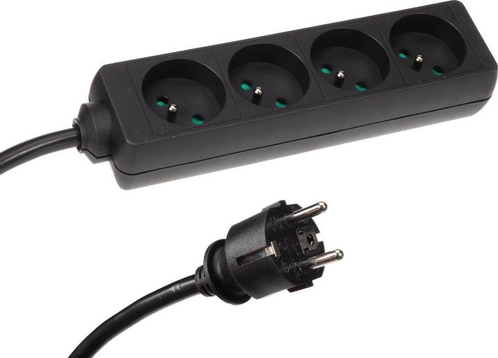 HQ Power 4-FACH-STECKDOSENLEISTE MIT SCHRUMPFSCHLAUCH - 3G2.5 - 1.5 m - STECKER-TYP E (FRANZÖSISCHES SYSTEM) (4x, CEE 7/5, 1.50 m)