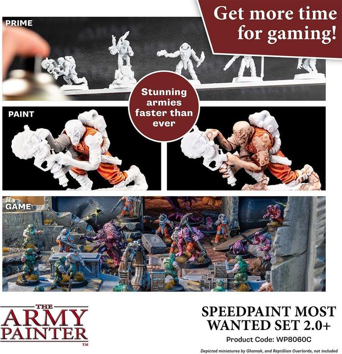 Produktbild The Army Painter Speedpaint Most Wanted Set 2.0 (Weiss, Silber, Orange, Gelb, Violett, Grün, Gold, Blau, Pink, Grau, Schwarz, Rot, Türkis, Braun, Substanz, 432 ml)