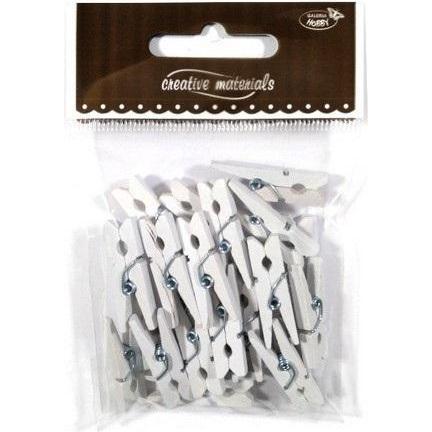 NoName Holzklammern, weiss, 30mm, 25 Stk