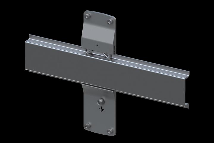 Actual product image Teltonika TSW1 rear panel with DIN rail