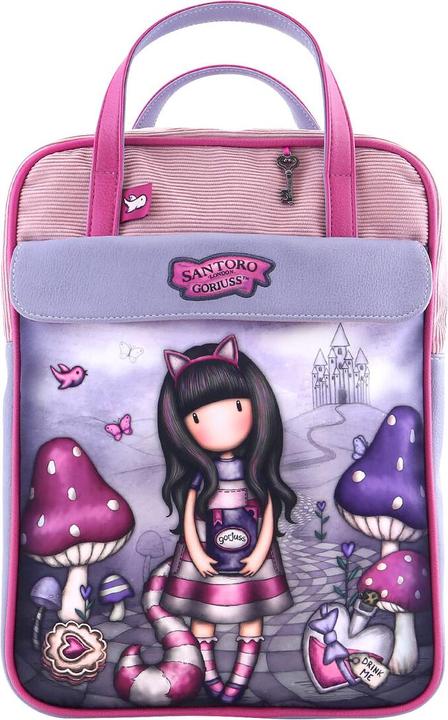 Gorjuss Rucksack Cheshire cat Rosa Lila (27 x 10 x 37 cm)