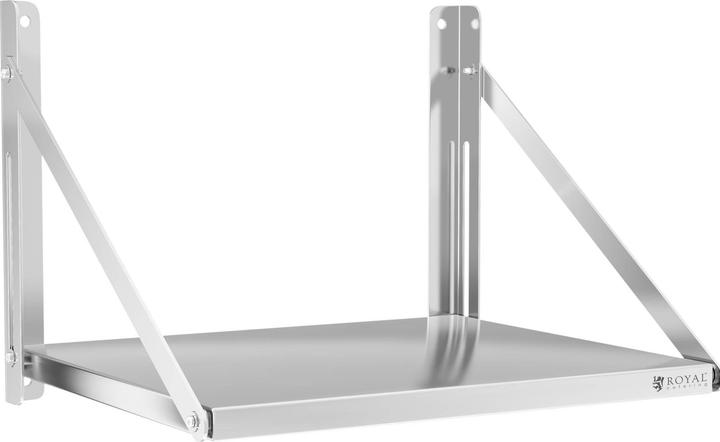 Royal Catering Wandbord klappbar 40 kg Wandregal 60 x 45 cm Edelstahl Küchenregal Gastro (60 x 45 cm)