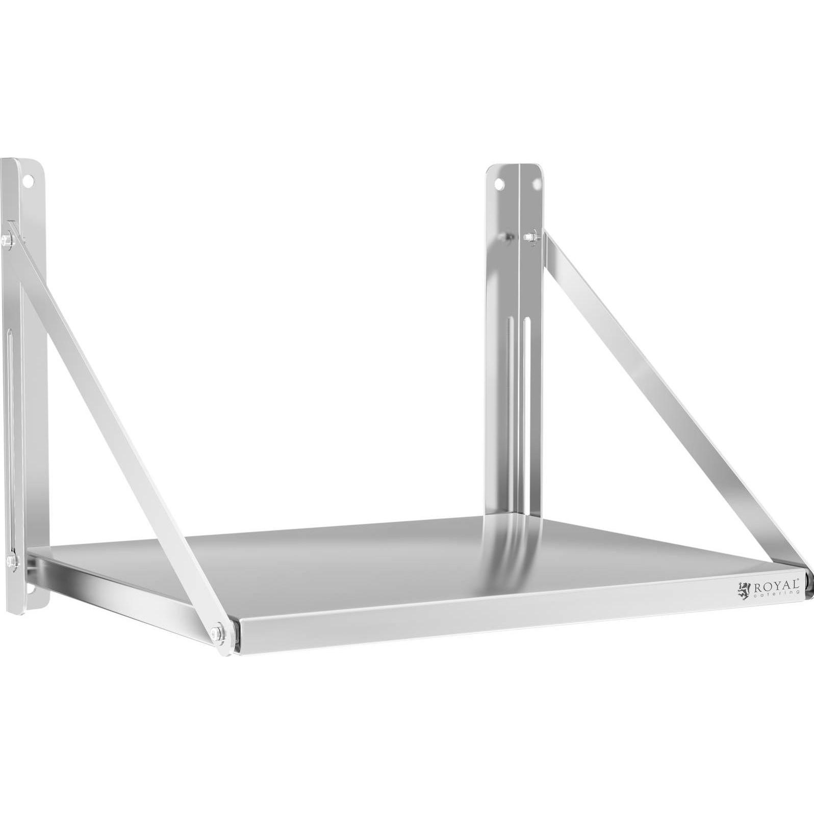 Royal Catering, Regal, Wandbord klappbar 40 kg Wandregal 60 x 45 cm Edelstahl Küchenregal Gastro (60 x 45 cm)