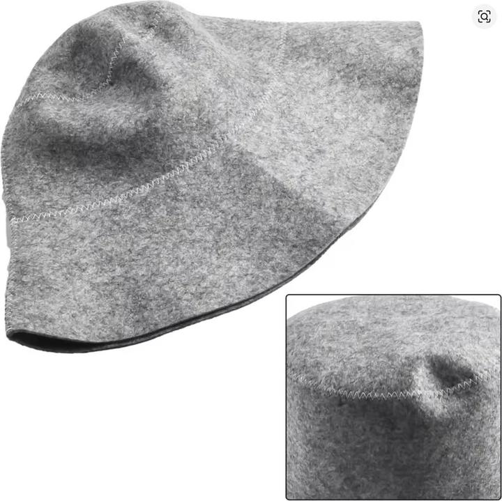 Image du produit Nikko Saunahut aus Wollfilz, Filzbadehut Saunamütze grau